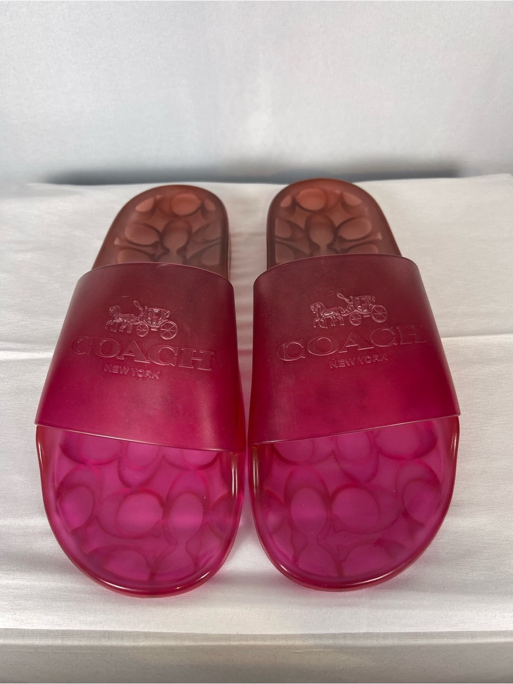 Coach Fuchsia Jelly Slide Sandals
